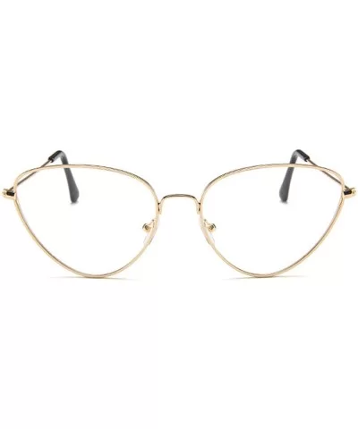 Cat eye Retro Metal Glasses Frame Women's Decorative Eyeglasses Unisex-adult Eyewear - C2 - CV18WL4HTHS $17.57 Cat Eye