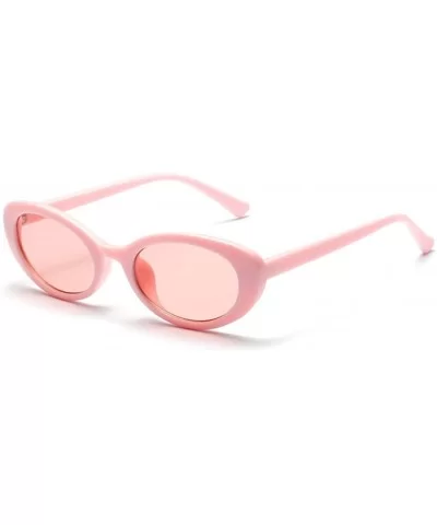 Oval Sunglasses Women 2018 Black Retro Vintage Round Sun Glasses Men UV400 Summer - Pink - CJ18DGXGZ9H $13.61 Oval