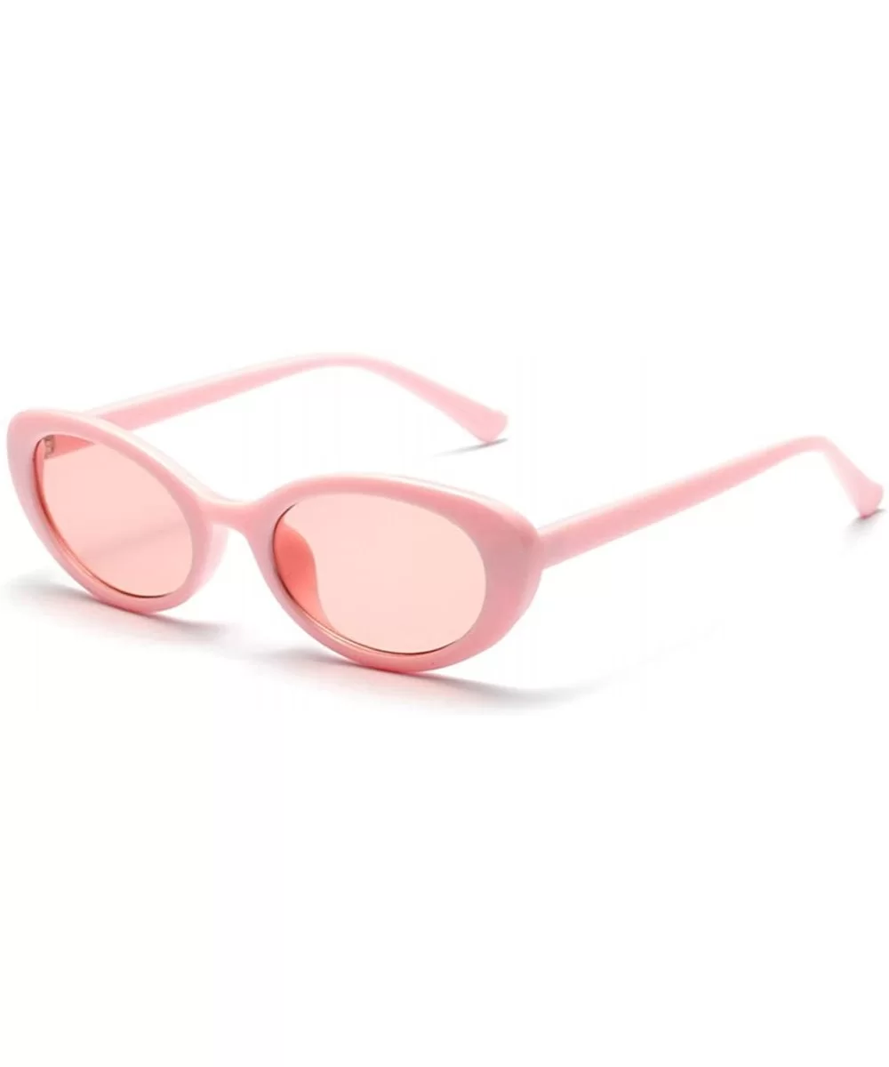 Oval Sunglasses Women 2018 Black Retro Vintage Round Sun Glasses Men UV400 Summer - Pink - CJ18DGXGZ9H $13.61 Oval