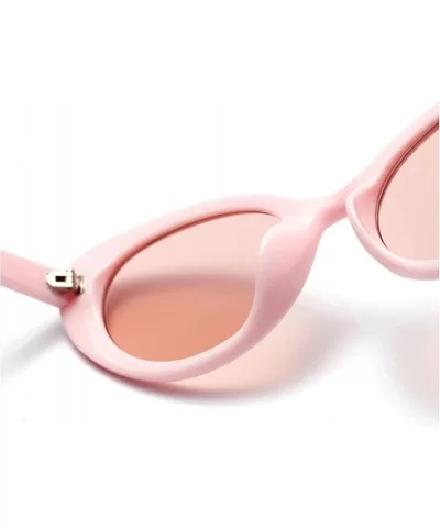 Oval Sunglasses Women 2018 Black Retro Vintage Round Sun Glasses Men UV400 Summer - Pink - CJ18DGXGZ9H $13.61 Oval