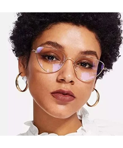 Cat eye Retro Metal Glasses Frame Women's Decorative Eyeglasses Unisex-adult Eyewear - C2 - CV18WL4HTHS $17.57 Cat Eye