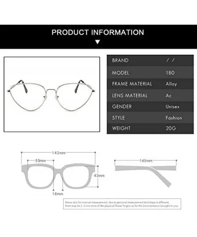 Cat eye Retro Metal Glasses Frame Women's Decorative Eyeglasses Unisex-adult Eyewear - C2 - CV18WL4HTHS $17.57 Cat Eye