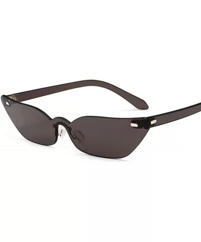 Narrow Cat Eye Sunglasses Triangle Rimless Sun Glasses Women Accessories - Black - CD18EIMD0QA $13.60 Cat Eye