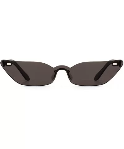 Narrow Cat Eye Sunglasses Triangle Rimless Sun Glasses Women Accessories - Black - CD18EIMD0QA $13.60 Cat Eye