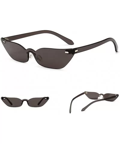 Narrow Cat Eye Sunglasses Triangle Rimless Sun Glasses Women Accessories - Black - CD18EIMD0QA $13.60 Cat Eye