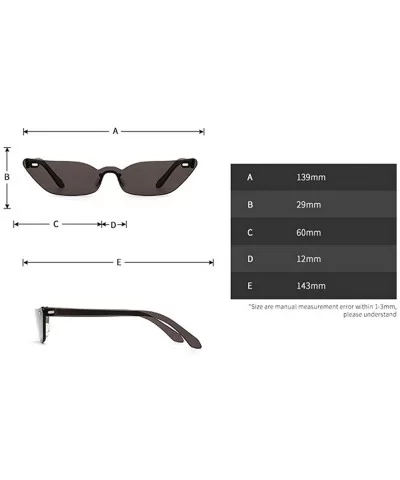 Narrow Cat Eye Sunglasses Triangle Rimless Sun Glasses Women Accessories - Black - CD18EIMD0QA $13.60 Cat Eye