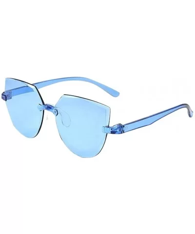 Unisex Fashion Irregular Vintage Aviator Cat Eye Sunglasses Integrated UV Candy Colored Glasses - E 01 - CO190S34W4E $12.37 A...