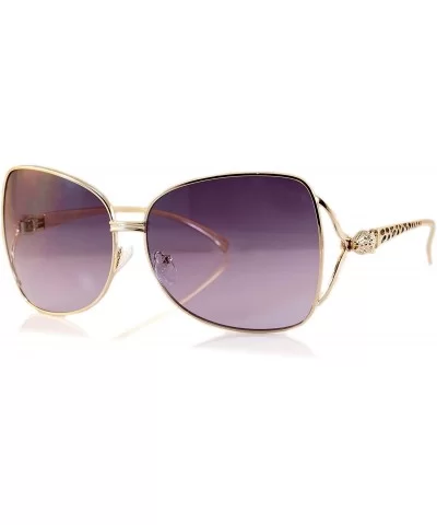 Muse Designer Fashion Open Temple Oversize Butterfly Sunglasses A104 - Purple - CH180LNI598 $20.81 Butterfly