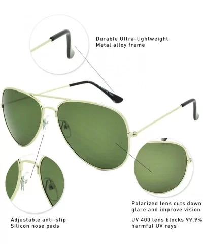 Classic Aviator Sunglasses Lightweight Metal Frame Polarized Lens - Style 1- Black/Smoke - CV195A5A5E2 $19.51 Aviator