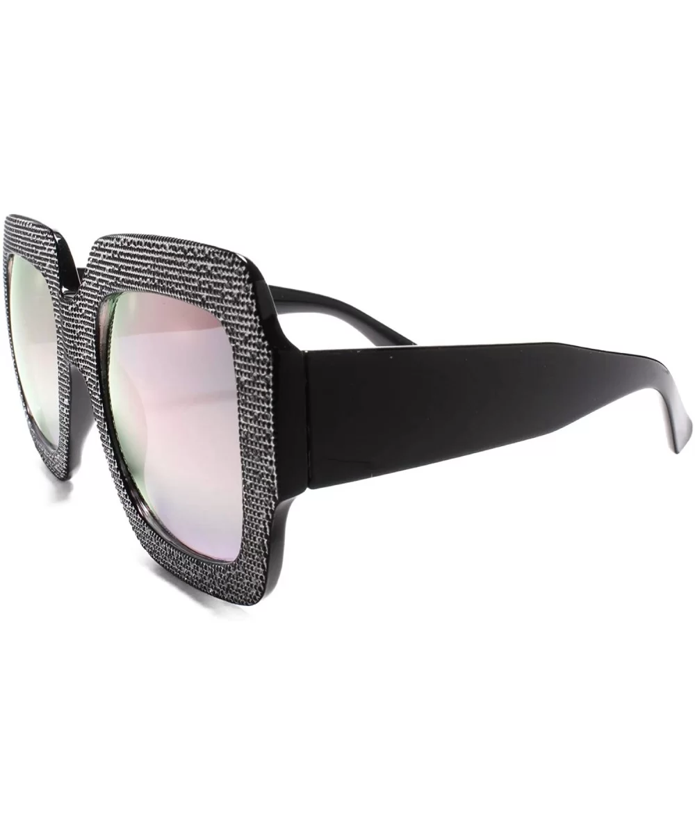 Womens Vintage Retro Fashion Stylish Large Oversized Square Sunglasses - Black / Pink - CV1802O95U3 $16.58 Square