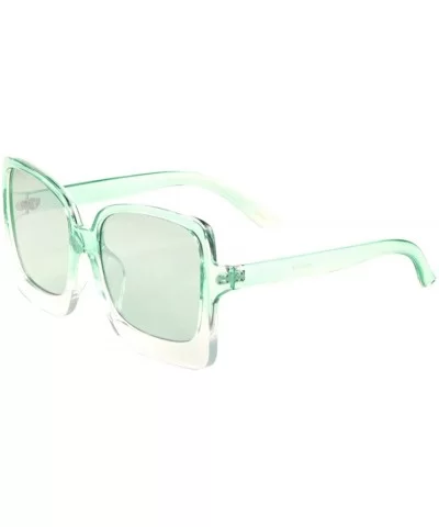 Oversized Thick Bottom Square Butterfly Sunglasses - Green - CU197XQ9SL9 $19.75 Square