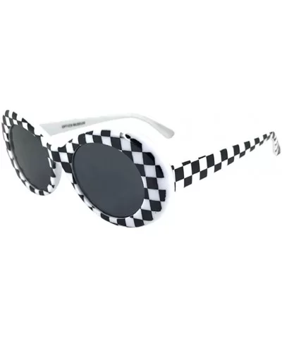 Retro Vintage Clout Goggles Unisex Sunglasses Rapper Oval Shades Grunge Glasses - A - C118S2W9IW8 $9.08 Goggle