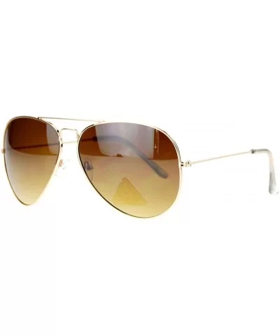 Classic Unisex Aviator Sunglasses Thin Metal Frame Gradient Color Lens - Gold - C9126M82L11 $12.31 Aviator