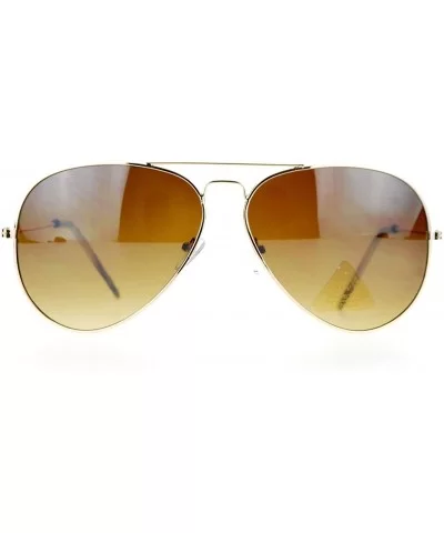 Classic Unisex Aviator Sunglasses Thin Metal Frame Gradient Color Lens - Gold - C9126M82L11 $12.31 Aviator