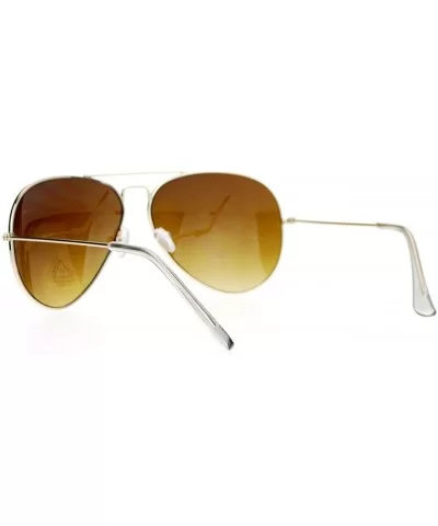 Classic Unisex Aviator Sunglasses Thin Metal Frame Gradient Color Lens - Gold - C9126M82L11 $12.31 Aviator