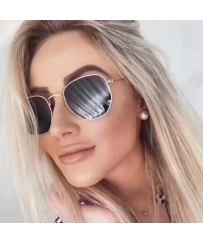 Vintage Square Mens SunglassMetal Frame Black Sun Glasses Women Unisex Summer Style Oculos De Los - C2 - CK197A2KWC8 $41.79 Oval