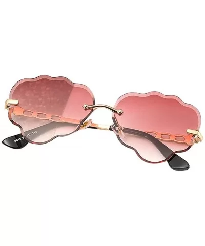 Fashion vintage rimless love heart glasses cut edge luxury diamond lady party sunglasses UV400 - Red - CK18R40ZKXI $17.92 Rim...