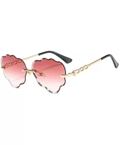 Fashion vintage rimless love heart glasses cut edge luxury diamond lady party sunglasses UV400 - Red - CK18R40ZKXI $17.92 Rim...