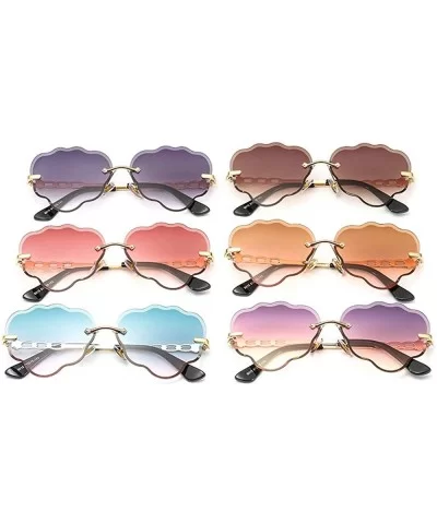 Fashion vintage rimless love heart glasses cut edge luxury diamond lady party sunglasses UV400 - Red - CK18R40ZKXI $17.92 Rim...