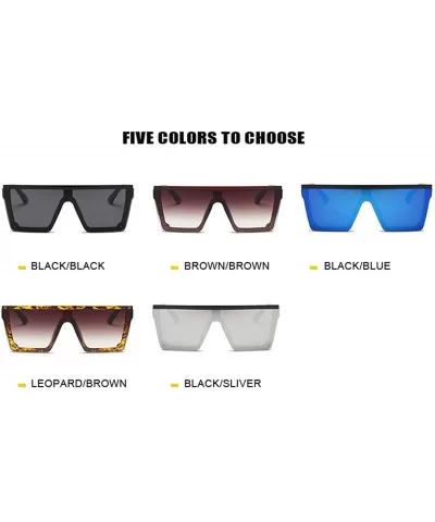 Oversized Sunglasses Women Big Frame Square Flat Top Rivet Gradient Lens Sun Glasses Men Vintage Mirror UV400 - CZ197A27UGG $...