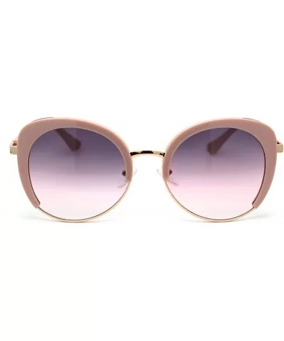 Womens Chic Glitter Side Visor Oversize Cat Eye Designer Sunglasses - Pink Gold Purple - CF18Y8K3MHY $19.91 Cat Eye