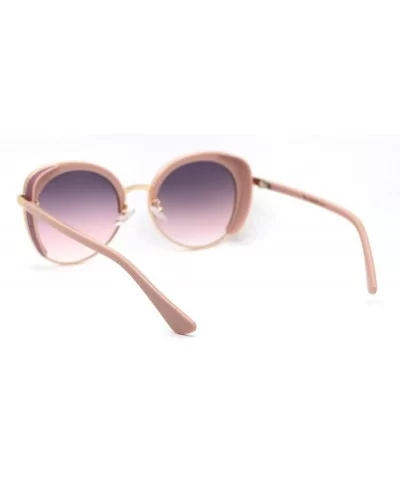 Womens Chic Glitter Side Visor Oversize Cat Eye Designer Sunglasses - Pink Gold Purple - CF18Y8K3MHY $19.91 Cat Eye