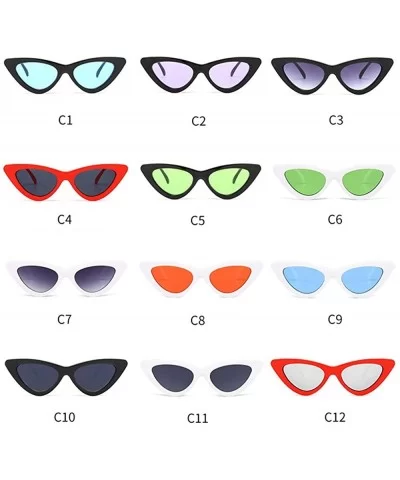 Women's Vintage Cat Eye Sunglasses - Plastic Fashion Eye Shades Sunglasses to Choose 2020 New Fashion - CT1979WCC5C $8.44 Cat...