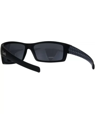 Mens Locs Sunglasses Matte Black Rectangular Wrap Around Frame UV 400 - Black - CK18WQY6H3A $13.41 Rectangular