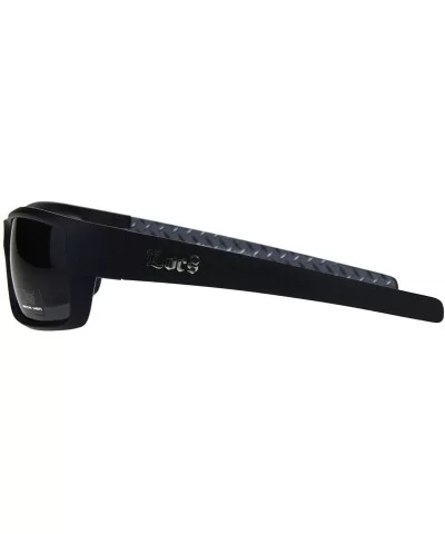 Mens Locs Sunglasses Matte Black Rectangular Wrap Around Frame UV 400 - Black - CK18WQY6H3A $13.41 Rectangular