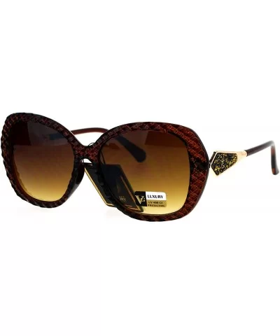 Womens Sunglasses Textured Pattern Square Frame Drusy-Like Decor UV 400 - Brown (Brown) - C0185DNGN9R $14.87 Square