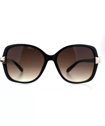 Womens 90s Designer Fashion Plastic Butterfly Sunglasses - Black Brown - CE18Q0CGUM4 $12.55 Butterfly