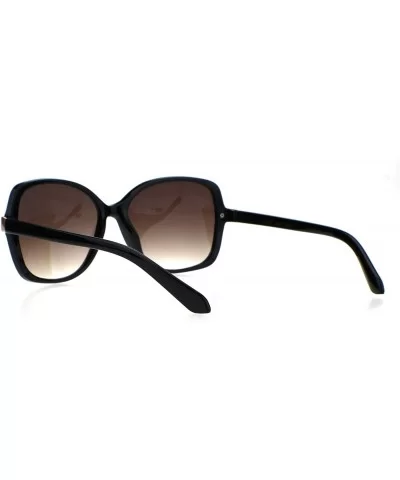 Womens 90s Designer Fashion Plastic Butterfly Sunglasses - Black Brown - CE18Q0CGUM4 $12.55 Butterfly