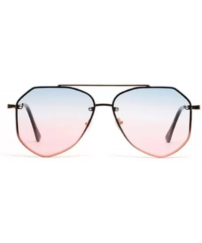 Men Women Retro Round Sunglasses Ladies Luxury Metal Color Vintage Mirror Polygonal Oversize Sun Glasses - 4 - CZ198ZRXDN9 $5...