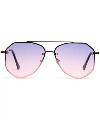 Men Women Retro Round Sunglasses Ladies Luxury Metal Color Vintage Mirror Polygonal Oversize Sun Glasses - 4 - CZ198ZRXDN9 $5...