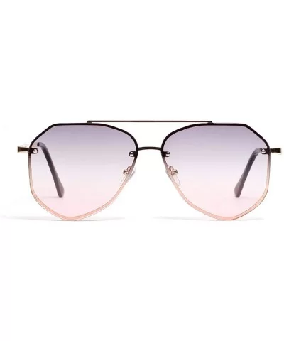 Men Women Retro Round Sunglasses Ladies Luxury Metal Color Vintage Mirror Polygonal Oversize Sun Glasses - 4 - CZ198ZRXDN9 $5...