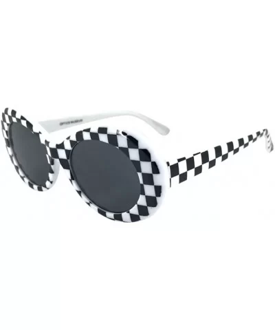 Round Trendy Sunglasses - Vintage Goggles Unisex Sunglasses Rapper Oval Shades Glasses Anti UV Sunglasses - A - C1196T5YXNL $...