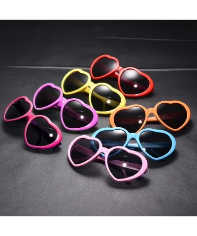 10 Packs Neon Colors Wholesale Heart Sunglasses - Purple - CO18CL48CWT $27.00 Oversized