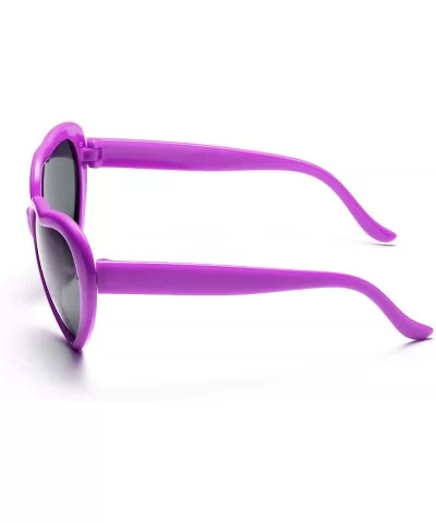 10 Packs Neon Colors Wholesale Heart Sunglasses - Purple - CO18CL48CWT $27.00 Oversized