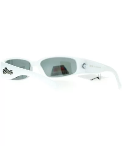 Choppers Polarized Lens Sunglasses Wrap Around Biker Fashion Small White - C01899GQUED $17.10 Wrap