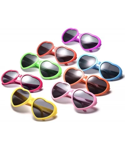 10 Packs Neon Colors Wholesale Heart Sunglasses - Purple - CO18CL48CWT $27.00 Oversized