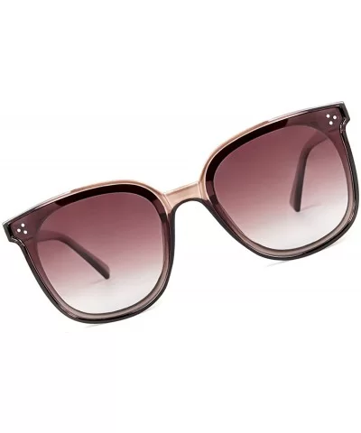 Designer Oversized Polarized Sunglasses for Women Cat Eye Sun Glasses-FZ61 - Brown Frame / Brown Lens - CJ18U0K8KUE $22.62 Sq...