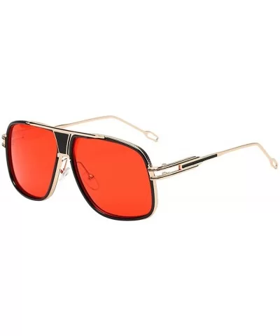 Sunglasses Vintage Oversized Glasses Rectangle - G - CN18QS9YWZK $9.14 Rimless