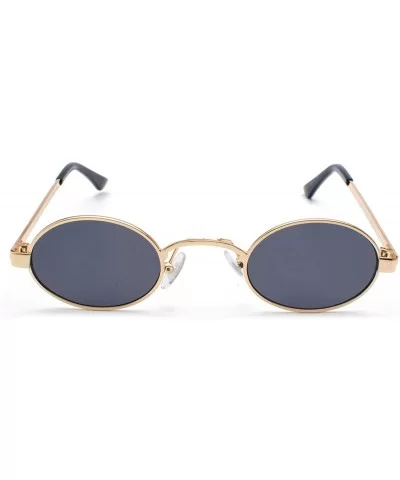 Tiny Oval Sunglasses Men Small Frame Vintage Women Sun Glasses Retro Round Decoration - Black With Clear - CE198AHMEQ2 $26.73...