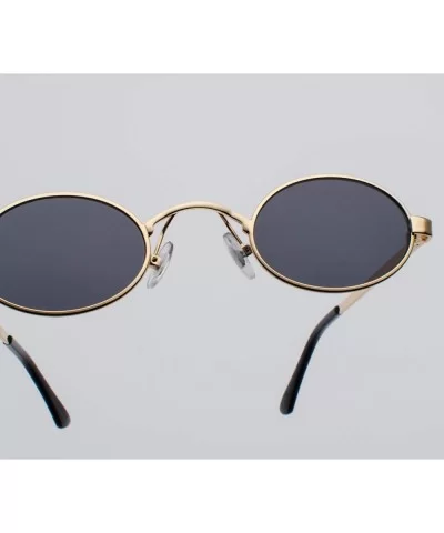 Tiny Oval Sunglasses Men Small Frame Vintage Women Sun Glasses Retro Round Decoration - Black With Clear - CE198AHMEQ2 $26.73...