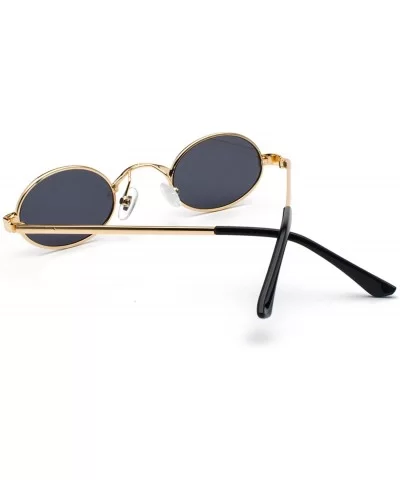 Tiny Oval Sunglasses Men Small Frame Vintage Women Sun Glasses Retro Round Decoration - Black With Clear - CE198AHMEQ2 $26.73...