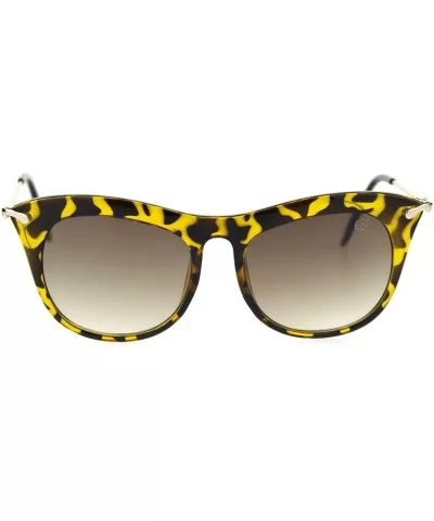 Womens Designer Fashion Chic Cat Eye Plastic Sunglasses - Tortoise Brown - CK18RO0WWNR $13.32 Oversized