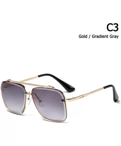 Men Gradient Sunglasses Vintage Design Sunglasses - C3 Gold Gray - CI194OL3O80 $44.28 Square