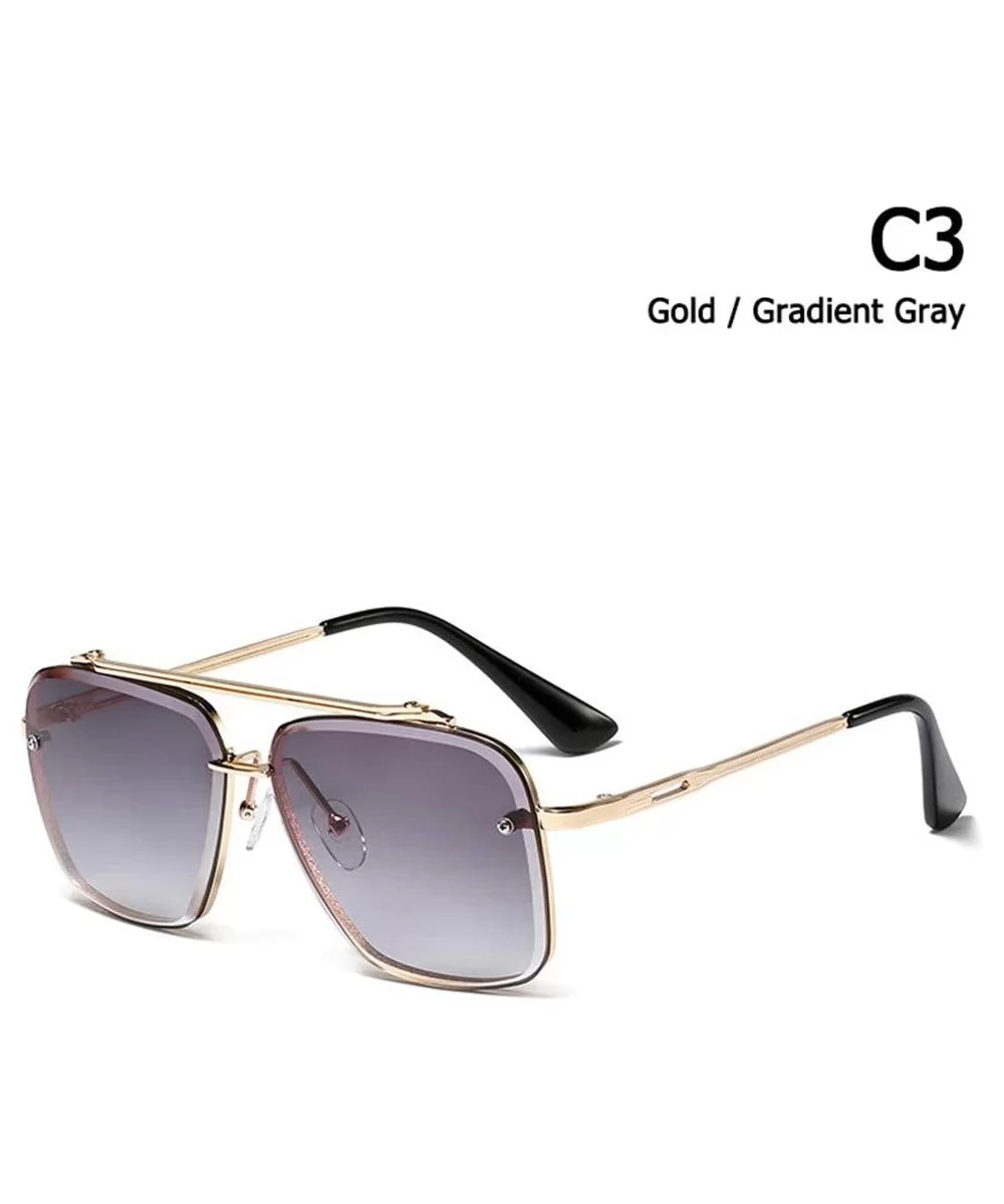 Men Gradient Sunglasses Vintage Design Sunglasses - C3 Gold Gray - CI194OL3O80 $44.28 Square