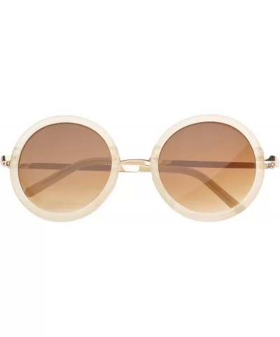 Binoculars Round Fashion Sunglasses - Beige - CU11OJZZZFJ $12.45 Round