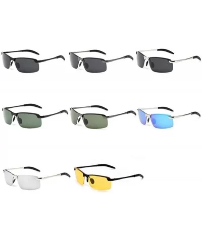 Sun Glasses Classic Retro Metal Frameless Men's Polarized UV400 Drive 8 - 3 - CP18YQUXCL9 $13.74 Aviator